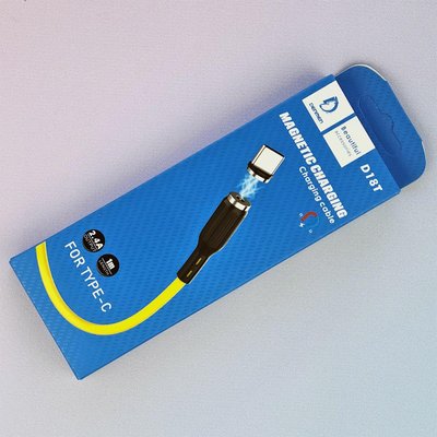 Магнітний кабель USB - Type-C Denmen D18T 2.4A Жовтий 9615 фото