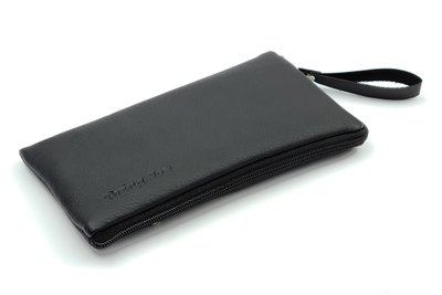 Чохол універсальний на блискавці для телефону 4.7" з карманом із екошкіри Black flotar (M) 7985 фото