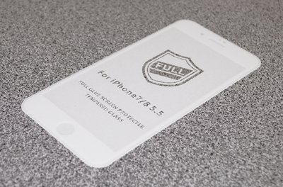 Захисне скло 5D Люкс для iPhone 7 Plus / 8 Plus Біле (0.3mm 9H) 3416 фото