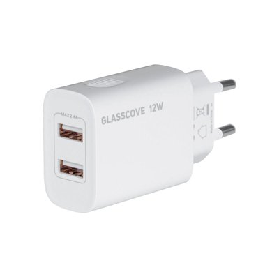 Мережевий зарядний пристрій Glasscove 12W 2-Port USB (TC-012A) 2028378378 фото